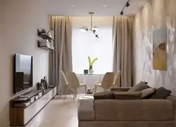 Beige living room photo in modern style