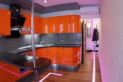 Kitchen black and orange photo