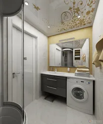 Bathroom design 3m2 with washing machine