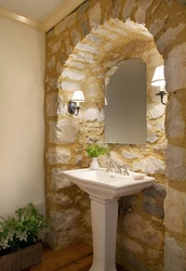 Bath design with stone