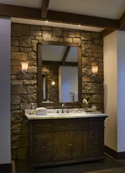 Bath design with stone