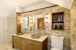 Bath design with stone