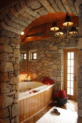 Bath design with stone