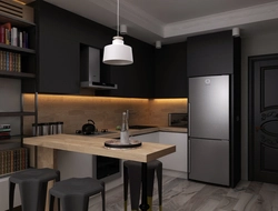 Bar sayğaclı foto dizaynlı loft üslublu mətbəxlər