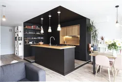 Bar Sayğaclı Foto Dizaynlı Loft Üslublu Mətbəxlər