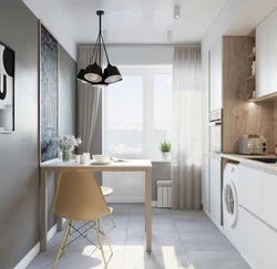 Kitchen with balcony design in Khrushchev