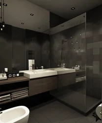 Bathroom design in dark colors modern style