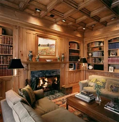 Living room wood trim photo