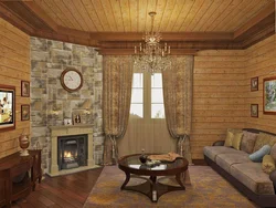 Living room wood trim photo