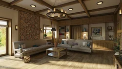 Living room wood trim photo