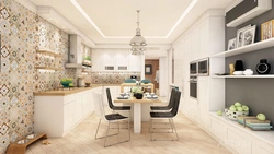 Wallpaper in the kitchen modern design 2023
