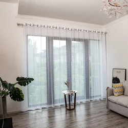 Tulle for the windows in the living room design options photo