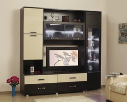 TV fotoşəkili üçün müasir üslubda oturma otağında mini divar