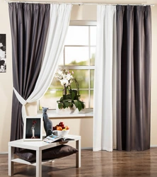 Curtains For The Living Room In A Modern Design, One Window