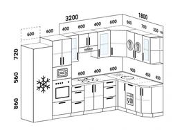 Kitchen drawing design photo