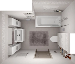 Bathroom interior with toilet and washing machine in apartment