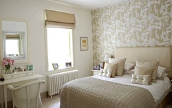 Combined wallpaper for the bedroom only with photos