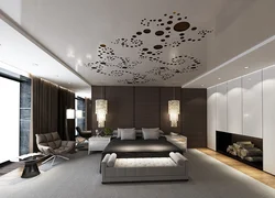 Ceiling in the hall tension design in the apartment