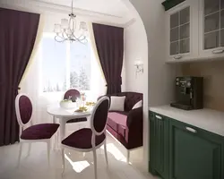 Kitchen 9 M Design With Sofa Photo