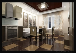 Tile design for a combined living room and kitchen