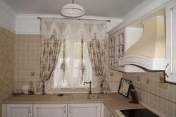 Provence curtains for the kitchen in the interior photo