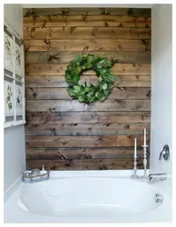 Wooden walls in the bathroom photo
