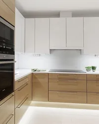 Kitchen White Top Wooden Bottom With White Countertop Photo