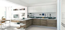 Ошхона сафед боло поёни чӯбӣ бо акс countertop сафед