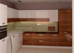 Kitchen White Top Wooden Bottom With White Countertop Photo