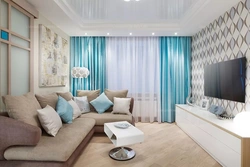 Interior In Gray Turquoise Tones Living Room