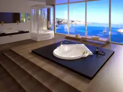 Built-in bathtub in the interior photo