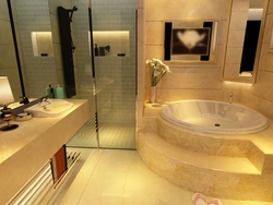 Built-in bathtub in the interior photo