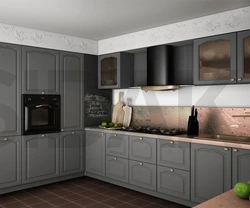 Kitchen design with milling on facades