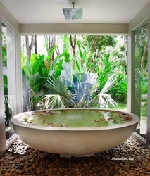 Bath in tropical design photo