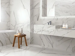 Calacatta tiles in the bathroom interior