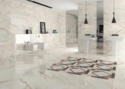 Calacatta tiles in the bathroom interior