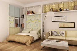 Bedroom Design In An Apartment With A Sofa