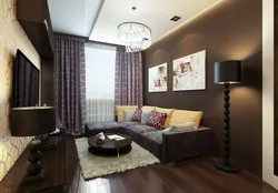 Bedroom design in an apartment with a sofa