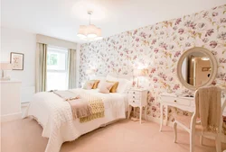 Bedroom design flower wallpaper