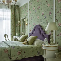 Bedroom design flower wallpaper