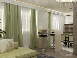 Curtains for the kitchen living room with one window photo