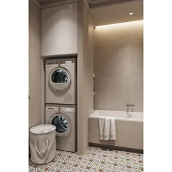 Washer and dryer in the bathroom photo