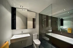 Bath design with glass partition