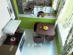 Mətbəxdə masalar daxili fotoşəkildə Xruşşov