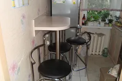 Tables in the kitchen Khrushchev in the interior photo