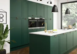 Emerald Colored Kitchen In The Interior