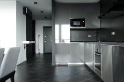 Gray laminate in the kitchen interior