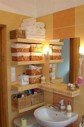 DIY bathroom shelves photo