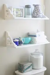 DIY bathroom shelves photo