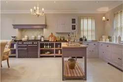 Colors combined with brown and beige in the kitchen interior